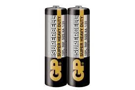 Цинк карбонова батерия GP  SUPERCELL, 15PL-S2, R6, 2 бр. в опаковка / shrink, 1.5V