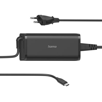 Захранване за лаптоп HAMA универсално, 220V, 5-20V, 92W, USB-C, Power Delivery, Черен