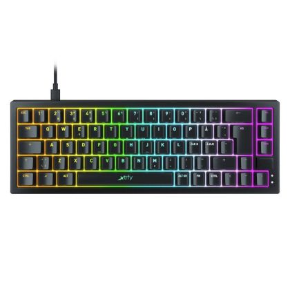 Геймърскa механична клавиатура XTRFY K5, 65% Hotswap, RGB подсветка, UK Layout Kailh Red, Черен