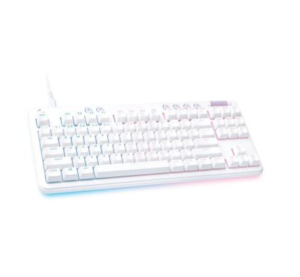 Геймърска механична клавиатура Logitech G G713, TKL, Tactile, RGB LED, US Layout, бяла