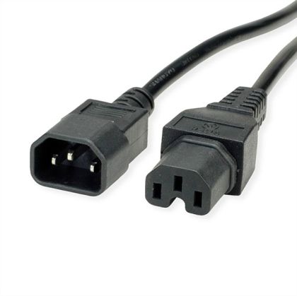 Power cable C14 to C15 extension, 0.5m, 19.99.1120