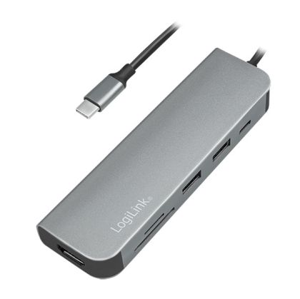 USB-C Multiport Dock, 6-port, PD, Logilink UA0343