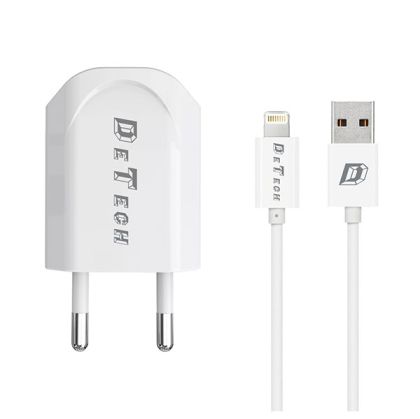 USB-A Charger, DeTech DE-11i + Iphone Cable, 14116