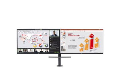 Монитор LG 27QP88DP-BS, 27" QHD Monitor Ergo Dual with Daisy Chain (2560x1440) IPS AG, sRGB 99%, HDR10, 75Hz, 5ms, 1000:1, Mega DFC, 350 cd/m2, AMD FreeSync, USB type-C, HDMI, Reader Mode, DisplayPort, Ergo Dual Stand with C-Clamp & Grommet, Tilt/Height/S