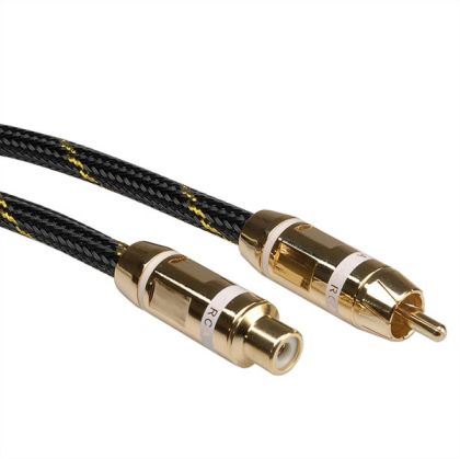 Cable RCA M/F, 10m, Gold, Roline 11.09.4295