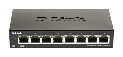 Суич D-Link DGS-1100-08V2, 8 портов 10/100/1000 Gigabit Smart Switch, управляем