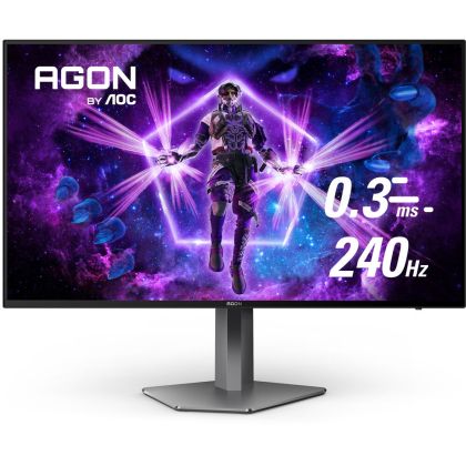 Монитор AOC AG276QZD, 26.5" OLED WLED, 2560x1440@240Hz, 0.03ms GtG, 1000cd/m2, 1000000:1, DCR 80M:1, Adaptive Sync, FlickerFree, Low Blue Light, 5Wx2, Tilt, Height Adjust, Pivot, Swivel, 2xHDMI, 2xDP, USB hub