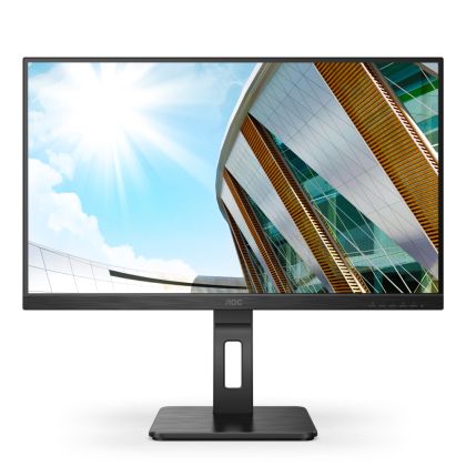 Монитор AOC Q27P2Q, 27" IPS WLED, 2560x1440@75Hz, 4ms GtG, 300cd m2, 1000:1, DCR 50M:1, FlickerFree, Low Blue Light, 2Wx2, Tilt, Height Adjust, Pivot, Swivel, D-SUB, HDMI, DP, USB hub