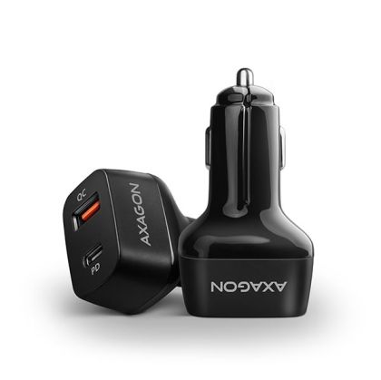 USB Car Charger 2x USB-C/A, 38W,PD,AXAGON PWC-PQ38