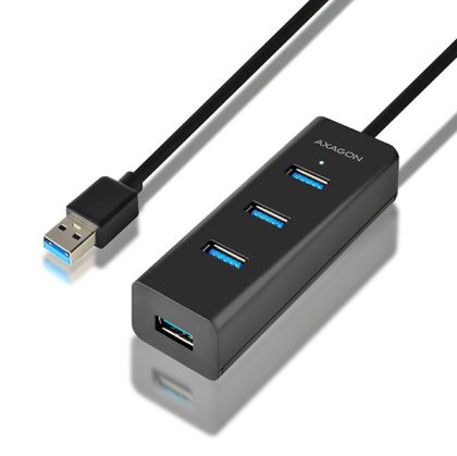 HUB USB to 4xUSB3.0, 1.2m, AXAGON HUE-S2BL