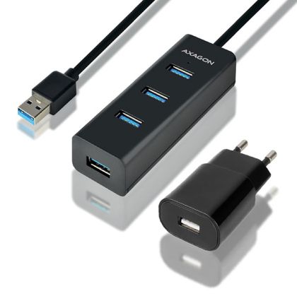 HUB USB3-А to 4xUSB3,AC Adap,1.2m, AXAGON HUE-S2BP