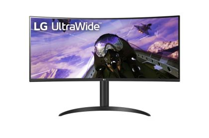 Монитор LG 34WP65CP-B, 34" UltraWide AG, Curved VA, 5ms, 1ms MBR, CR 3000:1, 300 cd/m2, 21:9, QHD 3440x1440, HDR10, AMD FreeSync, sRGB 99%, 160Hz, HDMI, DisplayPort, Speaker Maxx Audio 7Wx2, Tilt, Height Adjustable, Headphone Out, Black