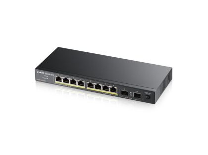 Комутатор ZyXEL GS1100-10HP v2, unmanage PoE 8x Gigabit, 2x Fiber Uplink, 120 Watt PoE