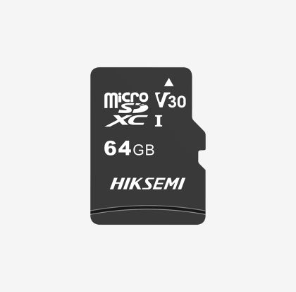 Памет Hiksemi microSDXC 64G, Class 10 and UHS-I TLC, Up to 92MB/s read speed, 30MB/s write speed, V30 with Adapter