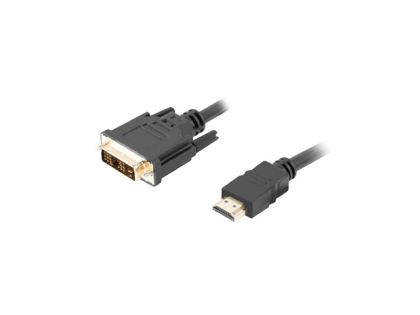 Кабел Lanberg HDMI (M) -> DVI-D(M)(18+1) cable 1.8m, single link with gold-plated connectors, black