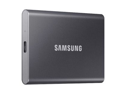 Твърд диск Samsung Portable SSD T7 2TB, USB 3.2, Read 1050 MB/s Write 1000 MB/s, Titan Gray