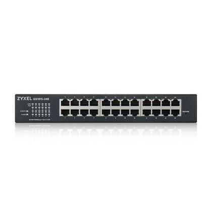 Комутатор ZyXEL GS1915-24E, 24-port GbE Smart hybrid mode Switch, standalone or NebulaFlex Cloud, rackmount, fanless