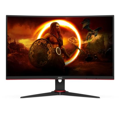 Монитор AOC C27G2E/BK, 27" Curved 1500R VA WLED, 1920x1080@165Hz, 4ms GtG, 1ms MPRT, 250cd m/2, 4000:1, DCR 80M:1, Adaptive Sync, FlickerFree, Low Blue Light, Tilt, D-SUB, 2xHDMI, DP