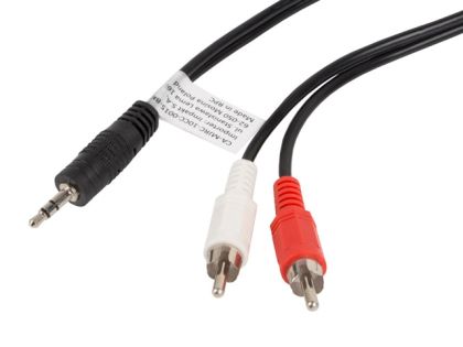 Кабел Lanberg mini jack 3.5mm (M) 3 pin -> 2X RCA (chinch) (M) cable 1.5m