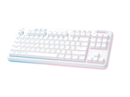 Безжична геймърска механична клавиатура Logitech G G715, TKL, Tactile, RGB LED, US Layout, бяла