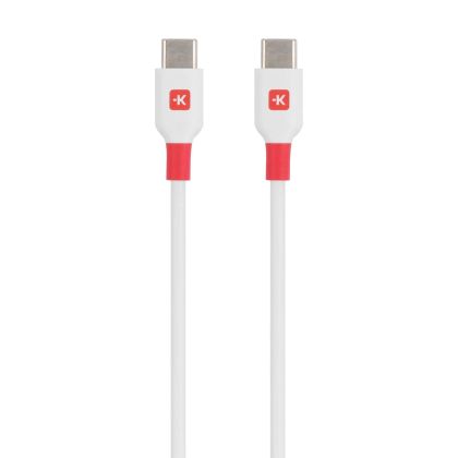 Кабел Skross, USB-C - USB-C 2.0 мъжко, 2.0 м, Бял