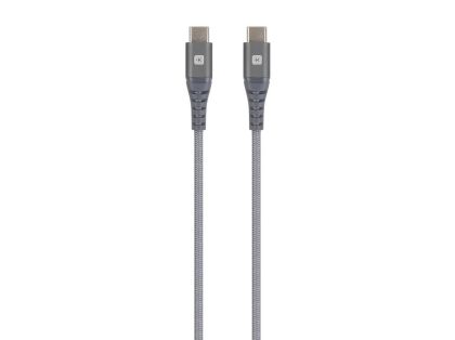 Кабел Skross, USB-C - USB-C, Метална оплетка, 1.20 м, Сив