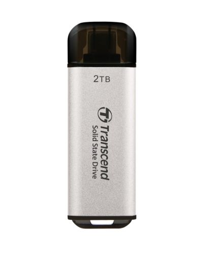 Твърд диск Transcend 2TB, USB External SSD, ESD300S, USB 10Gbps, Type C, Silver