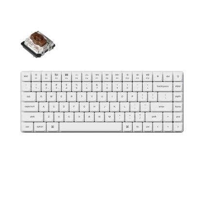 Геймърска механична клавиатура Keychron K3 Pro White QMK/VIA - HS, Brown Switch