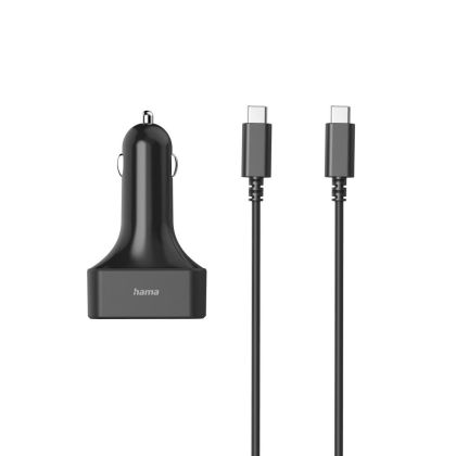 Зарядно за лаптоп за кола HAMA, USB-C, (PD), 5-20 V/ 65 W, 200018