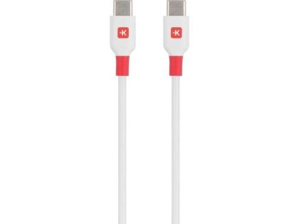 Кабел Skross, USB-C - USB-C мъжко, USB 2.0, 2.0 м, Бял