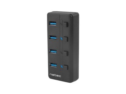 USB хъб Natec USB 3.0 Hub Mantis 2 4-Port On/Off With AC Adapter