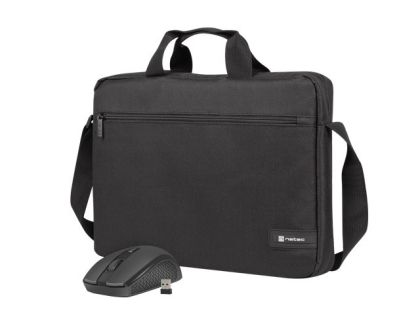 Комплект Natec laptop bag WALLROO 2 15.6" with wireless mouse Black