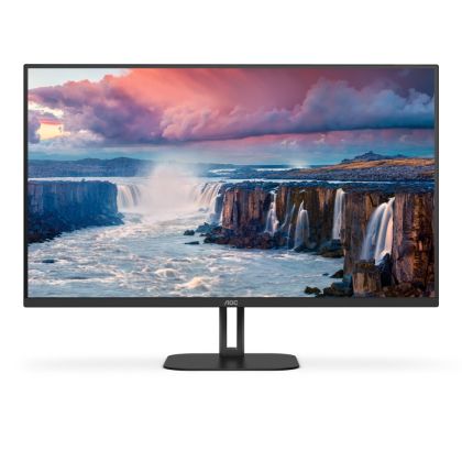 Монитор AOC Q32V5CE/BK, 31.5" VA WLED, 2560x1440@75Hz, 4ms GtG, 1ms MPRT, 300cd m/2, 3000:1, 20M:1 DCR, Adaptive Sync, FlickerFree, Low Blue Light, 5Wx2, Tilt, HDMI, DP, USB hub