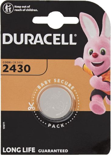 Бутонна батерия литиева DURACELL CR2430, 3V,  1 бр. в блистер, цена за 1 бр.