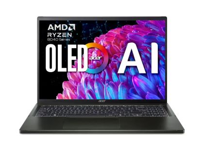 Лаптоп Acer Swift Edge SFE16-44-R72Z, AMD Ryzen 7 8840U with Personal AI(up to 5.1GHz, 16MB), 16" 3.2K OLED 120Hz, WQXGA+(3200x2000), 32GB LPDDR5, 1024GB PCIe NVMe SSD, AMD Radeon, Micro SD reader, QHD cam+mic, FPR, WiFi 6E, BT, KB Backlit, Win 11 Home, B