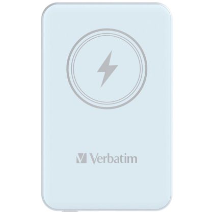 Външна батерия Verbatim MCP-5BE Power Pack 5000 mAh with UBS-C® PD 20W / Magnetic Wireless Charging 15W Blue