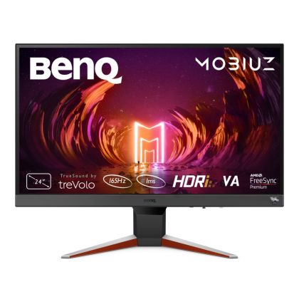 Монитор BenQ MOBIUZ EX240N 23.8" VA, 1920x1080 FHD, 1ms 165Hz, 250 cd/m2, FreeSync Premium, HDMI 2.0, DP, HDRi, B.I.+, treVolo 2x 2.5W speakers, Tilt (down/up) -5 - 15°, Eye-care VESA 100x100, Silver