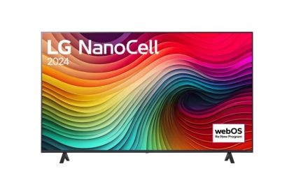 Телевизор LG 65NANO81T3A, 65" 4K HDR Smart Nano Cell TV, 3840x2160, DVB-T2/C/S2, AI Alpha 5 Gen7, HDR 10 PRO, webOS 24, ThinQ AI, WiFi, Clear Voice, AI Upscaling, Bluetooth, Hdmi, CI, LAN, AirPlay2, SPDIF, 2 Pole stand, Silver