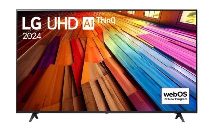 Телевизор LG 65UT80003LA, 65" 4K UltraHD TV 4K (3840 x 2160), DVB-T2/C/S2, webOS 24 Smart TV, ThinQ AI, Alpha 5 AI 4K Gen7, WiFi, HDR10 pro, HLG, ALLM/HGiG, AI Upscaling, AI Sound(Virtual 9.1.2 Up-mix), AirPlay, Quick Card, HDMI eARC, CI, LAN, USB, Blueto