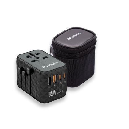 USB-A/Cx4 Charger, 65W PD3/QC4,Verbatim UTA-05 GaN