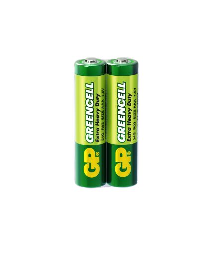 Цинк карбонова батерия GP GREENCELL R03, AAA, 2 бр. shrink, 1.5V