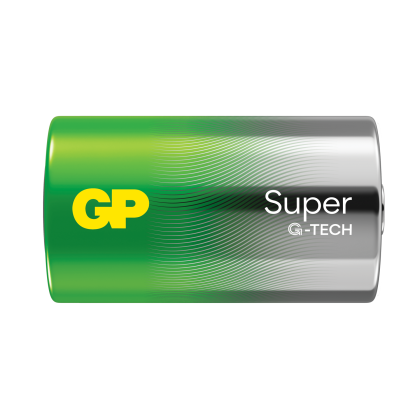 Алкална батерия GP SUPER LR20, 2 бр. в опаковка / shrink, 1.5V GP-BA-13A21-S2