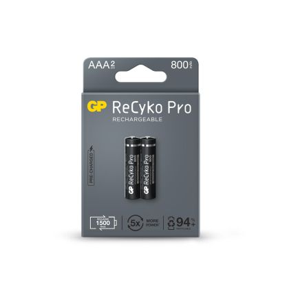 Акумулаторна Батерия GP R03 AAA 800mAh, NiMH, 85AAAHCB-EB2 RECYKO+ PRO, До 1500 цикъла, 2 бр. в опаковка