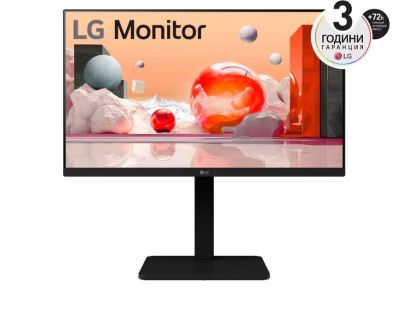 Монитор LG 24BA550-B, 23.8" IPS LED AG, 200cd/m2, Full HD 1920x1080, 100Hz, sRGB 95% , D-Sub, Display Port, HDMI, USB 5 Gbps, Speaker 2W x 2, Tilt, Height, Swivel, Pivot, Reader Mode, LG Switch app, Black