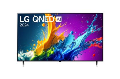 Телевизор LG 55QNED80T3A, 55" 4K QNED HDR Smart TV, 3840x2160, DVB-T2/C/S2, Alpha 5 AI 4K Gen7, HDR 10 PRO, webOS 24 ThinQ, 4K Upscaling, WiFi 5, Voice Controll, Bluetooth 5.1, AirPlay 2, LAN, CI, HDMI, SPDIF, 2 pole Stand , Silver