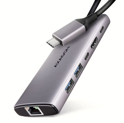 USB-C Multiport,6-port,PD,Giga LAN,AXAGON HMC-6G2L