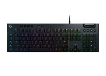 Клавиатура Logitech G815 Keyboard, GL Clicky Low Profile, Lightsync RGB, 5 Marco G-Keys, 3 On-Board Profiles, Game Mode, USB Passthrough Data/Power, Media Controls, Carbon