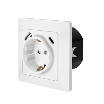 Wall outlet 1x CEE,1xUSB-A,1xUSB-C,Logilink PA0253