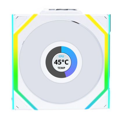 Вентилатор Lian Li UNI FAN SL Wireless LCD Reverse Blade ARGB PWM - 120 mm Бял