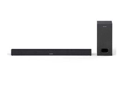 Аудио система Sharp Soundbar HT-SBW110, SLIM 180W 2.1 Wired Subwoofer, HDMI & BLUETOOTH, wireless music streaming, HDMI ARC/CEC, 3.5mm Aux-in, Digital Optical Audio Input, Matt black